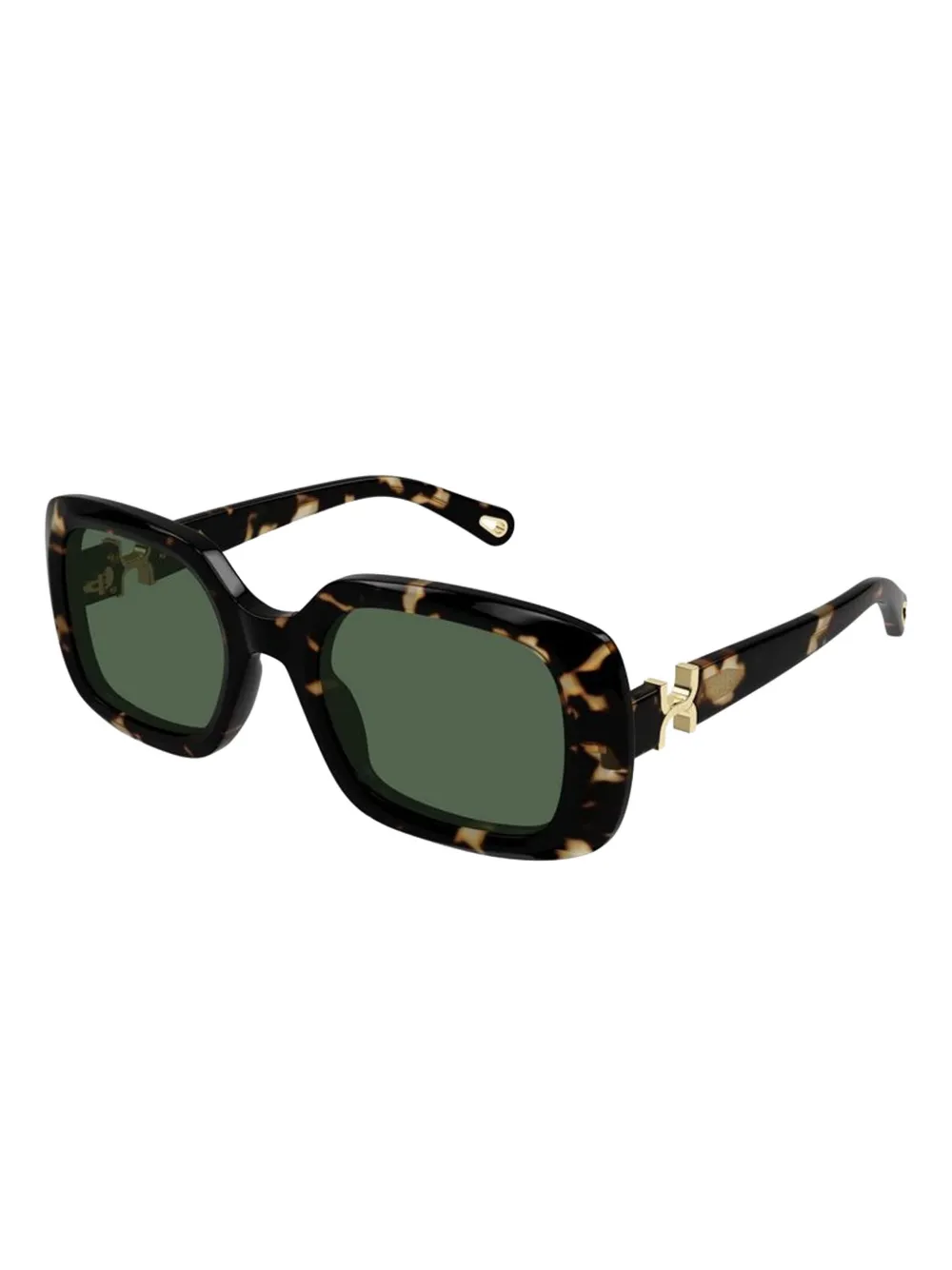 Chlo&eacute; Eyewear logo-detail geometric-frame sunglasses - Bruin