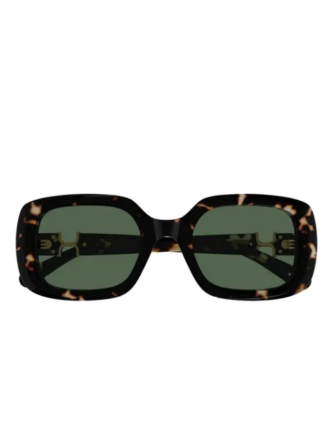 Chloé Eyewear logo-detail geometric-frame sunglasses