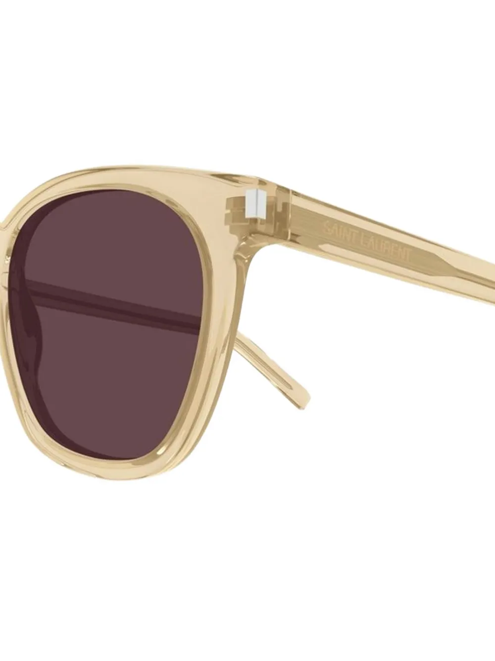 Saint Laurent Eyewear Zonnebril met rond montuur Beige