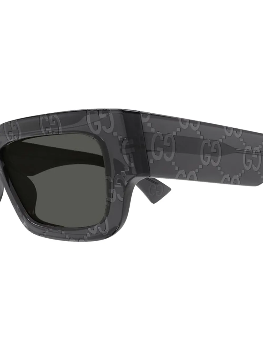 Gucci Eyewear Zonnebril met rechthoekig montuur met logoprint Grijs