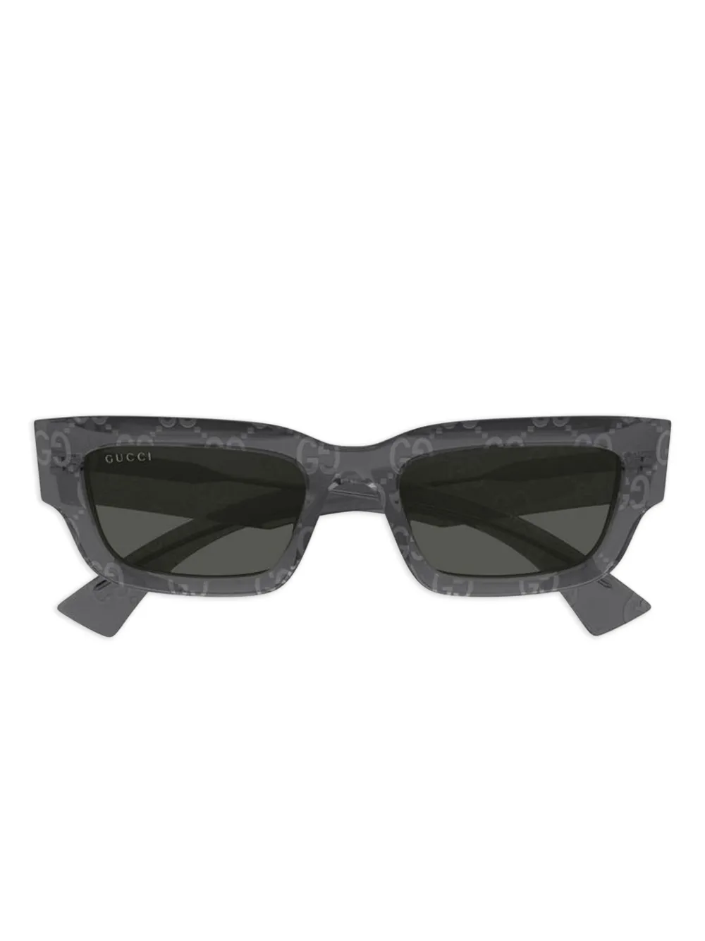 Gucci Eyewear logo-print rectangle-frame sunglasses - Grigio