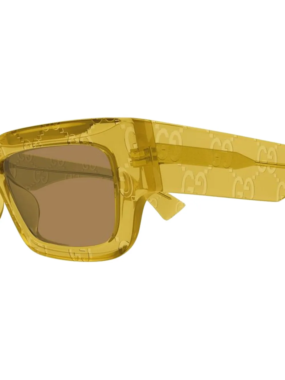 Gucci Eyewear Zonnebril met rechthoekig montuur en logo Geel