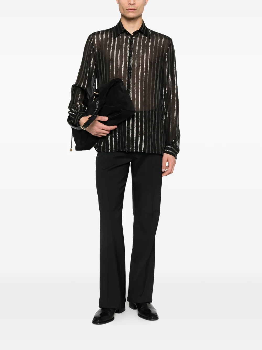 Valentino Garavani striped-pattern shirt - Zwart