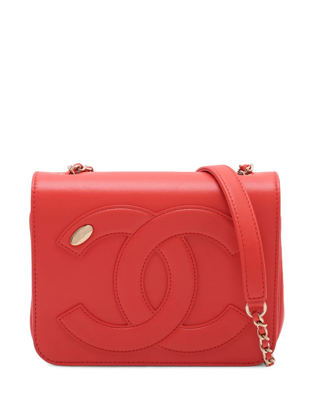 CHANEL Pre-Owned 2019 Lambskin CC Mania Flap crossbody bag - Rosso