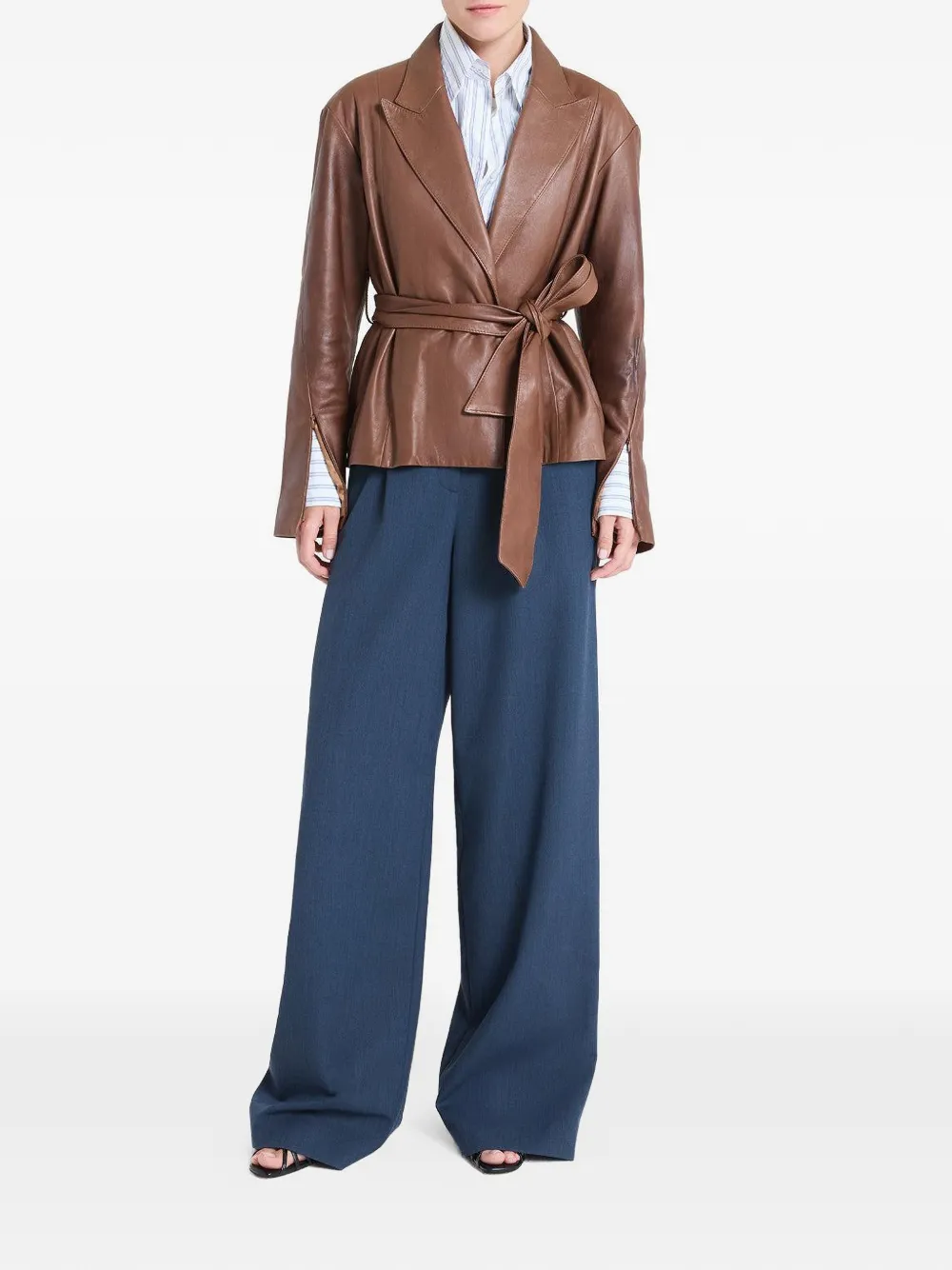 TWP Jack met gestrikte taille Bruin