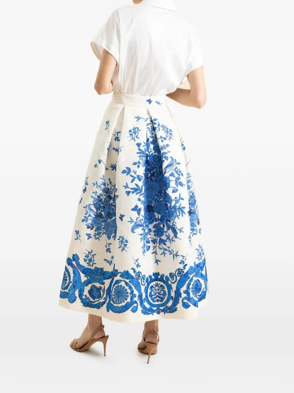 Lunatica Milano floral midi skirt - Wit