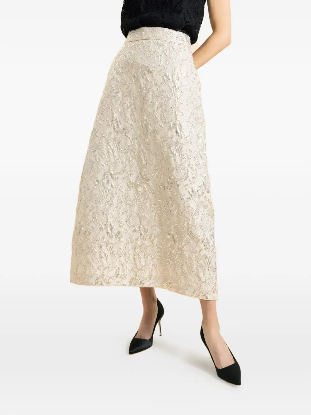 Lunatica Milano venice textured midi skirt - Toni neutri