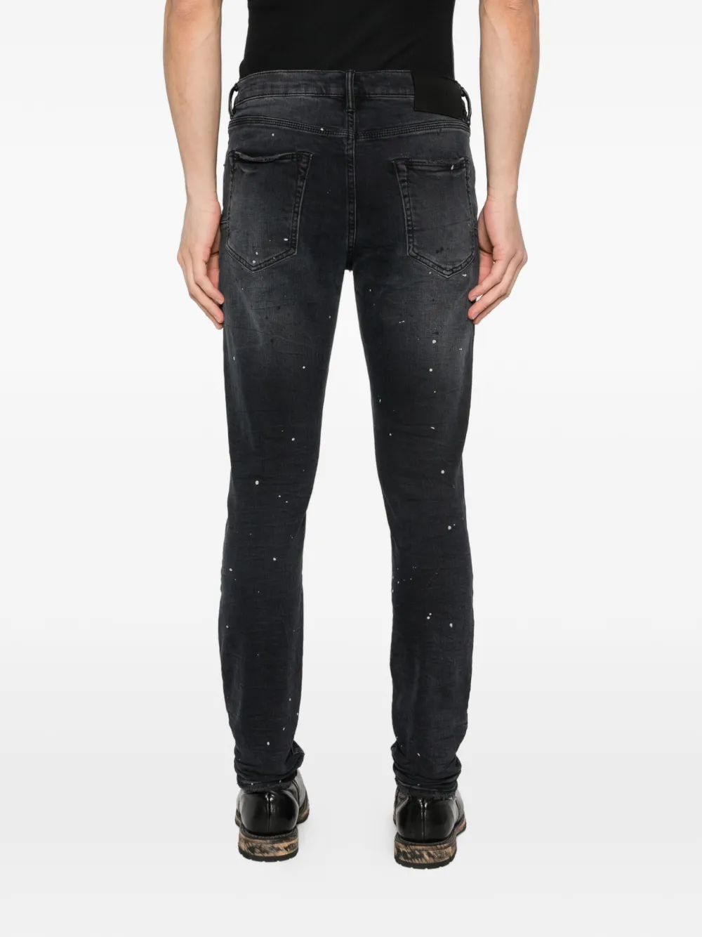 Purple Brand P001 Reflective Paint Repair skinny jeans Zwart