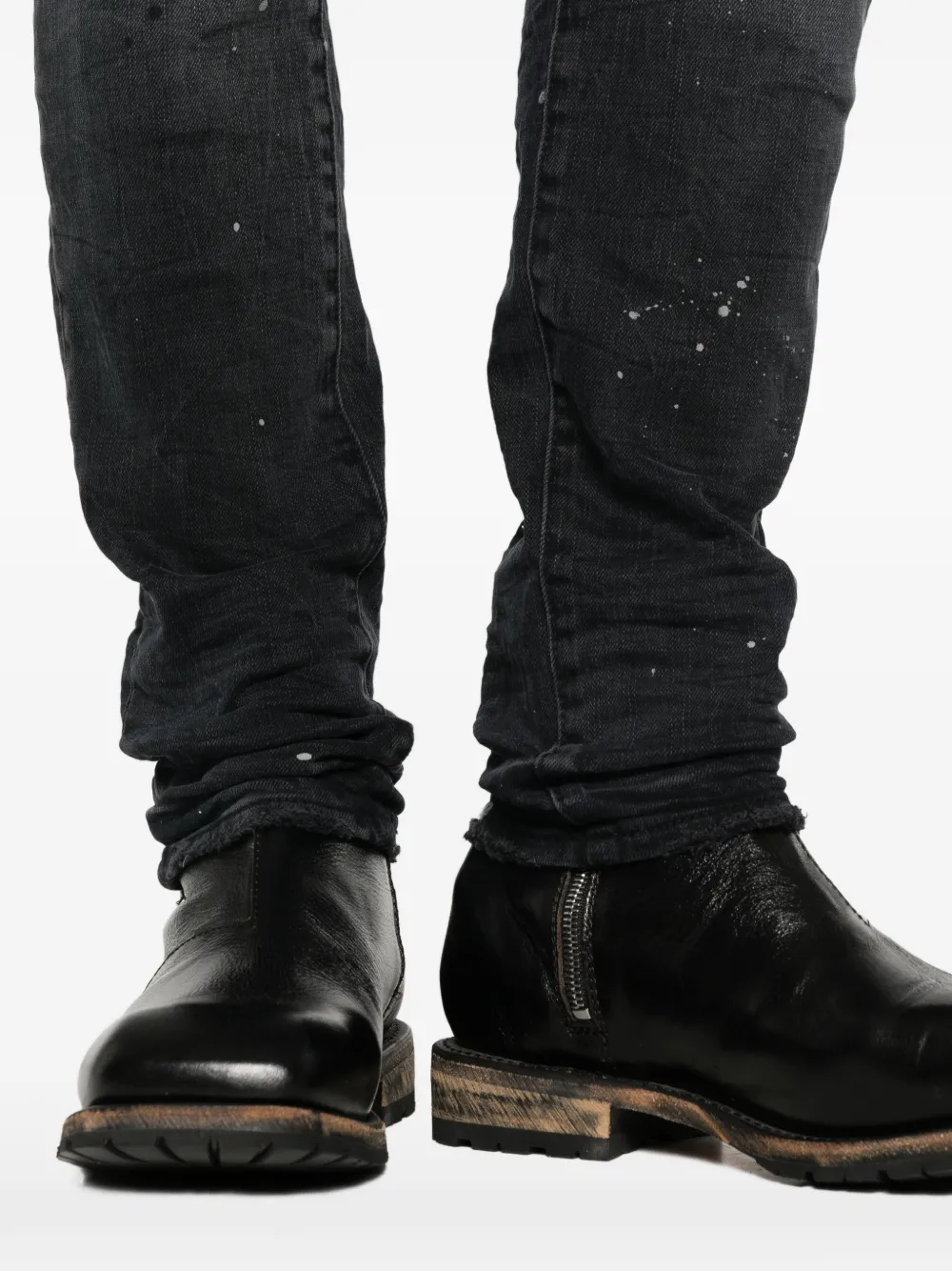 Purple Brand P001 Reflective Paint Repair skinny jeans Zwart