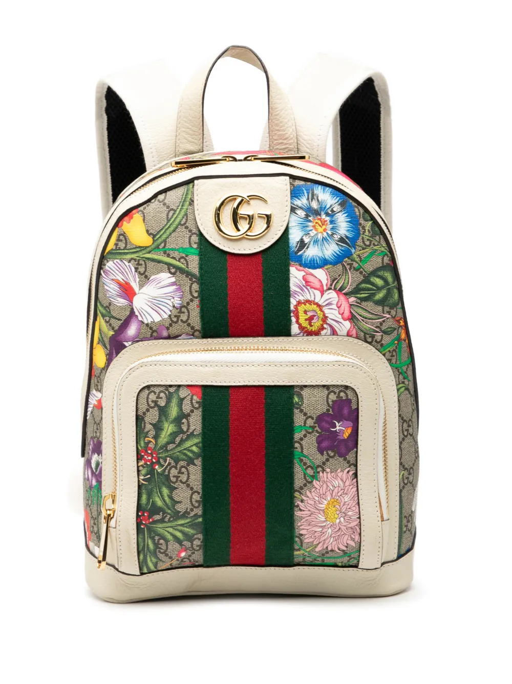 Gucci Pre-Owned 2016-2025 Small GG Supreme Flora Ophidia backpack - Marrone