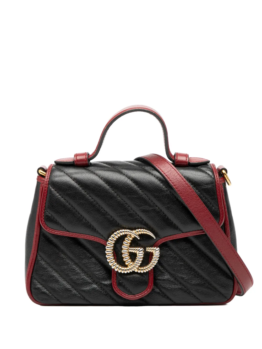 Gucci Pre-Owned 2016-2025 GG Marmont Matelasse Leather Torchon Top Handle Bag satchel - Nero