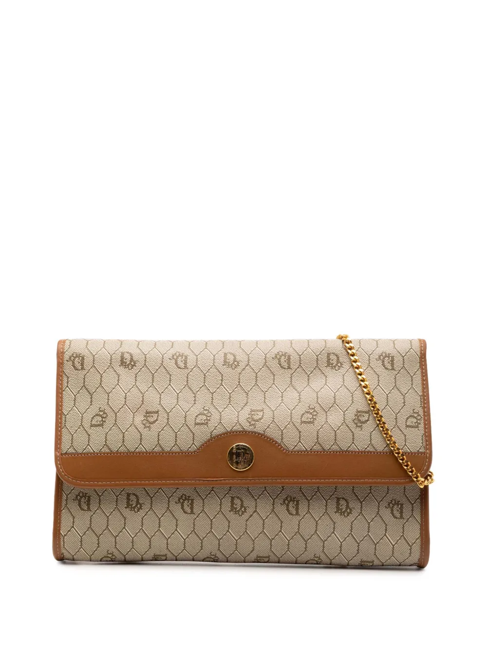 Christian Dior Pre-Owned 20th Century Honeycomb Coated Canvas Chain shoulder bag - Marrone