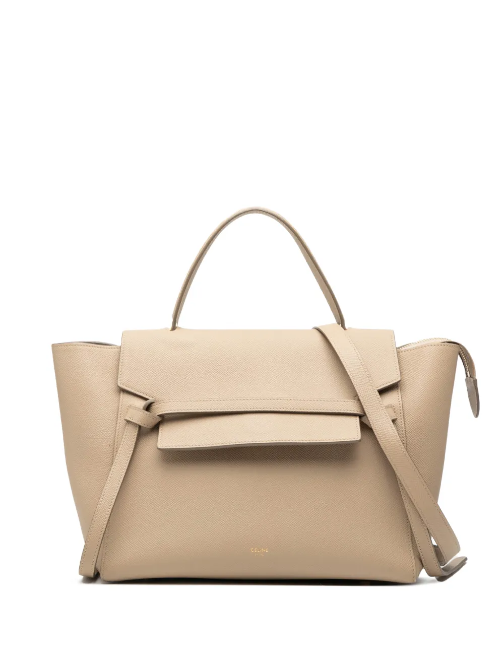 Celine Pre-Owned 2019 Mini Grained Calfskin Belt satchel - Marrone