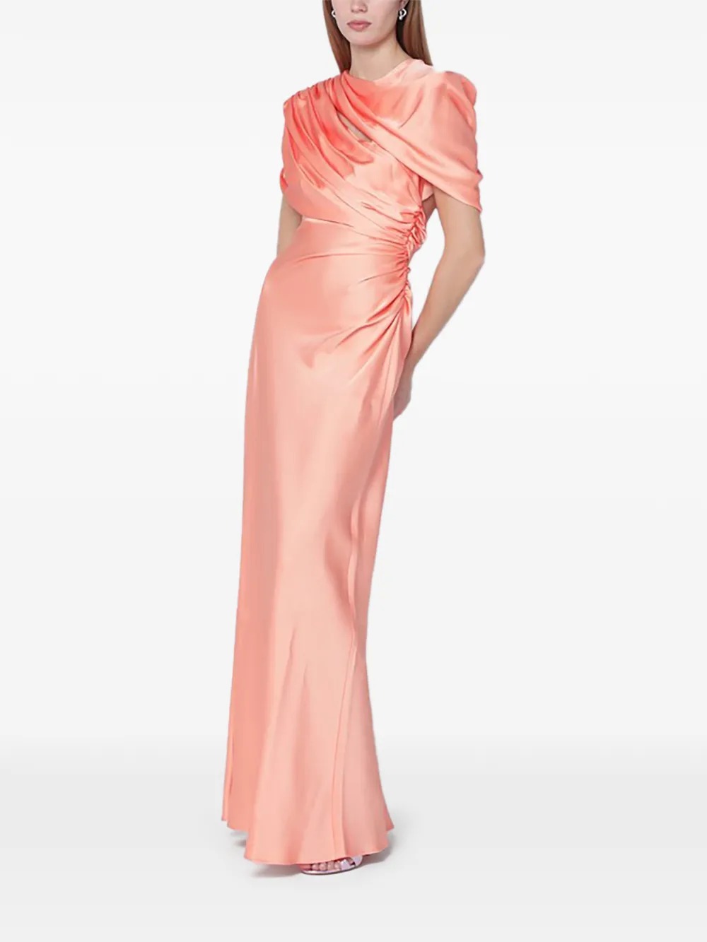  Stella Mccartney Draped Cape Gown - Orange 