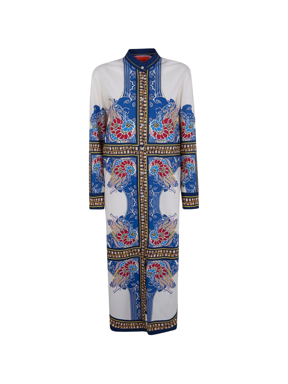 La DoubleJ floral placed maxi dress - Bianco