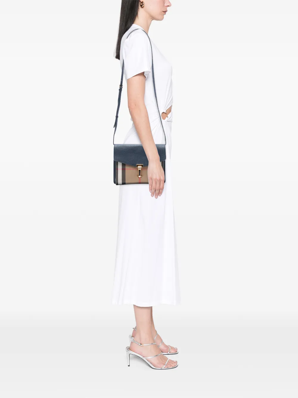 2000-2017 Small Leather and House Check Canvas Derby Macken crossbody bag