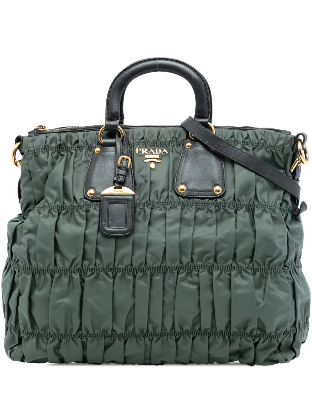 Prada Pre-Owned 2010-2025 Tessuto Gaufre Tote satchel - Verde