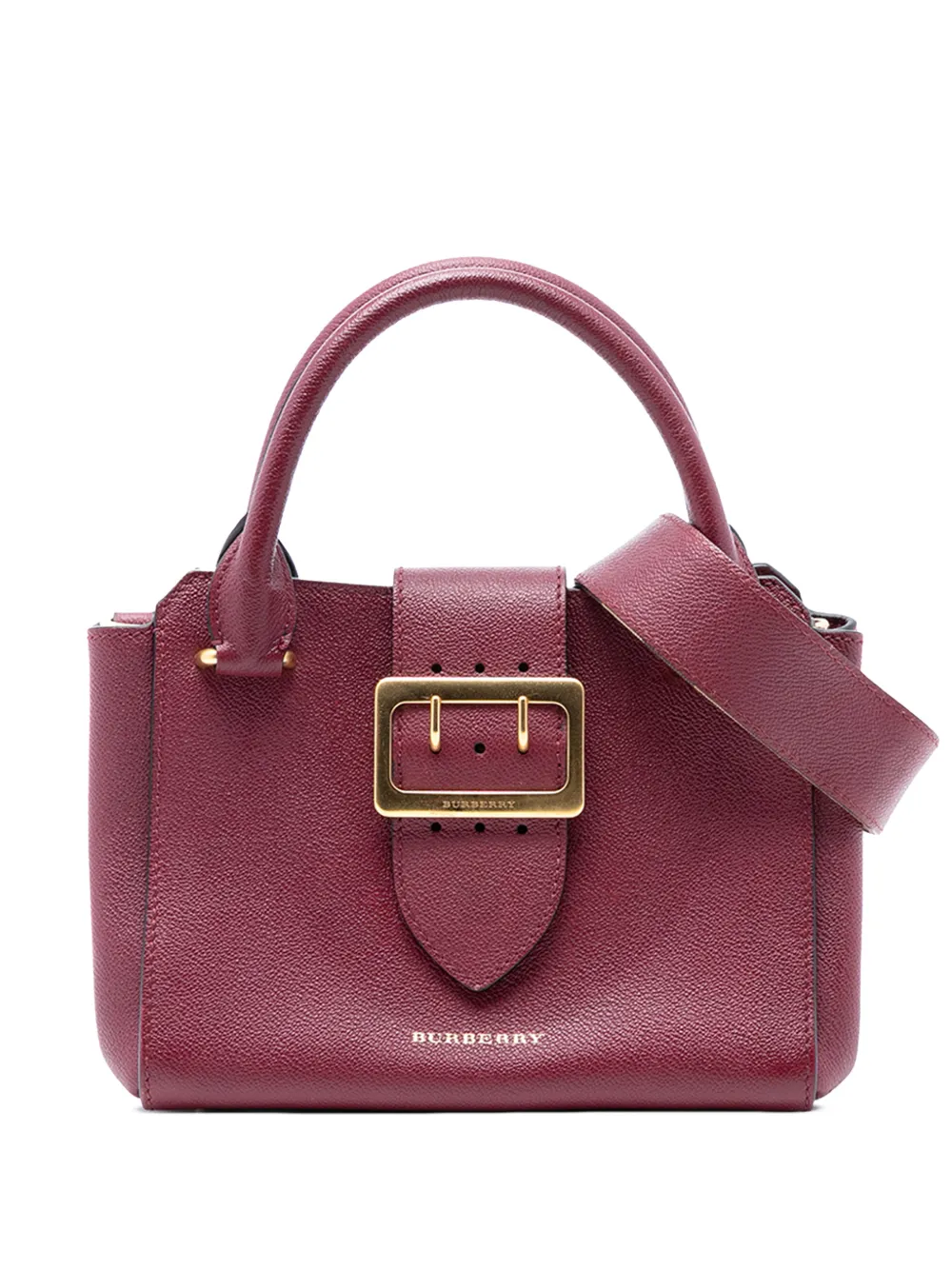 Burberry Pre-Owned 2000-2017 Small Grained Leather Buckle Tote satchel - Rosso