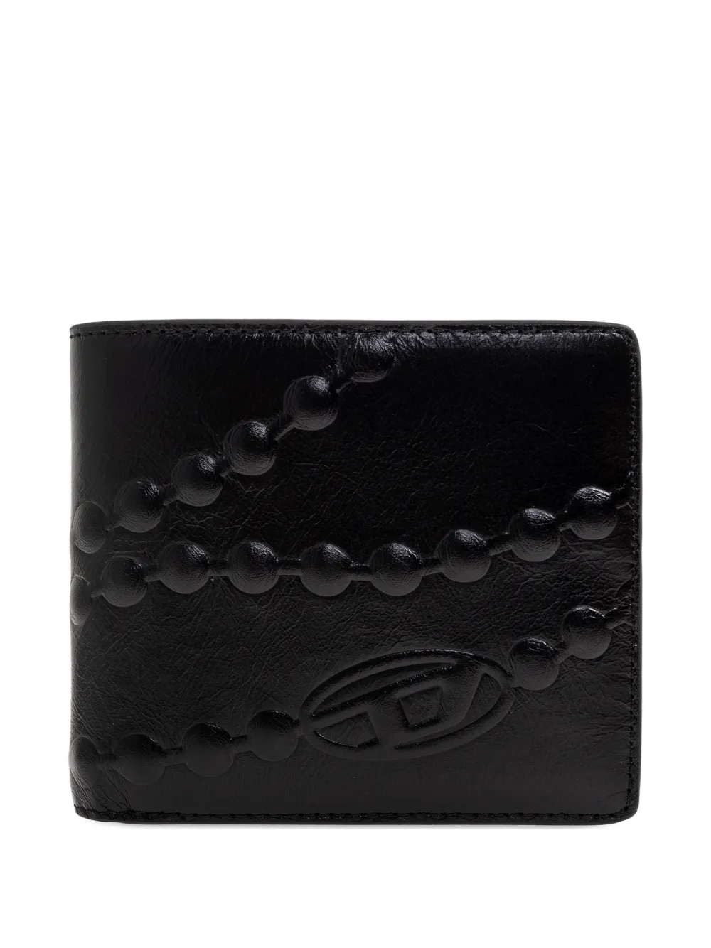 Diesel embossed bi-fold wallet - Nero