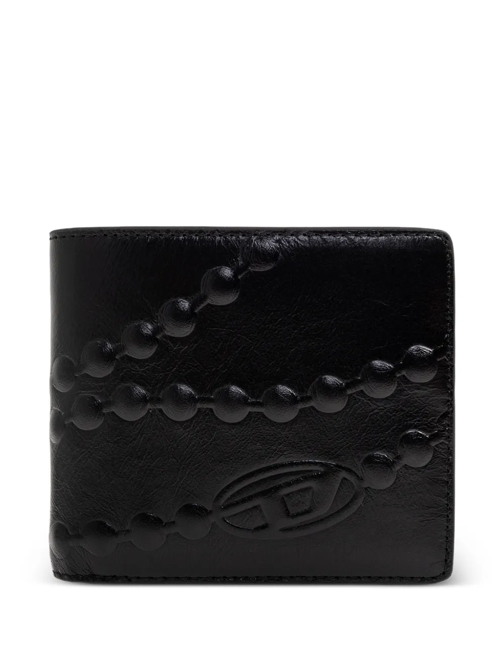 Diesel embossed bi-fold wallet - Nero