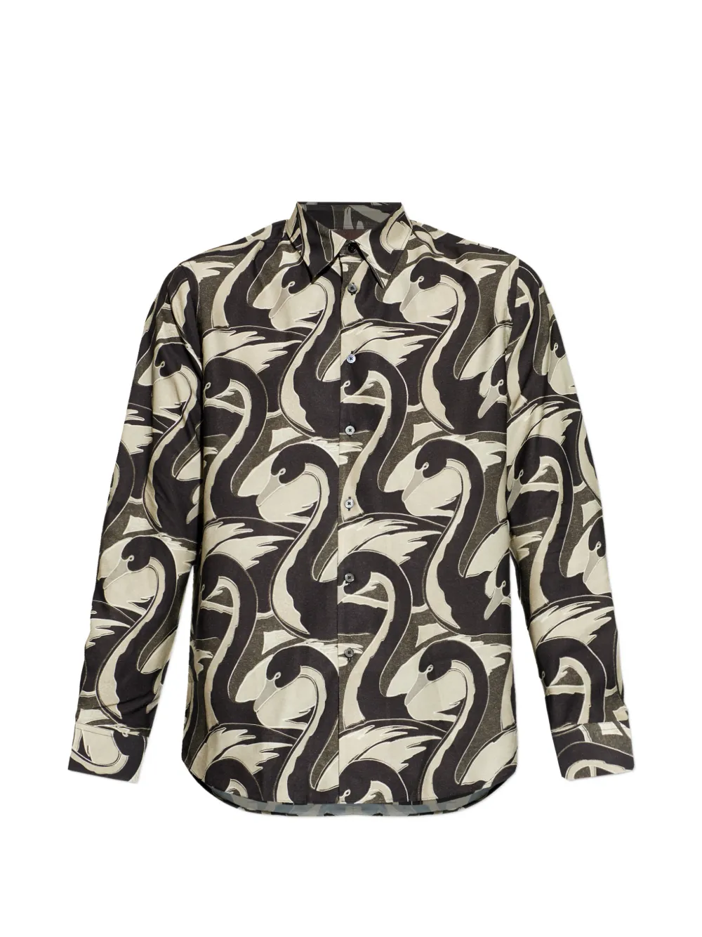 Paul Smith long-sleeve swan-print shirt - Nero