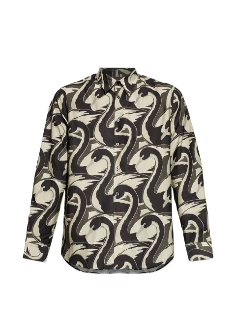 Paul Smith long-sleeve swan-print shirt
