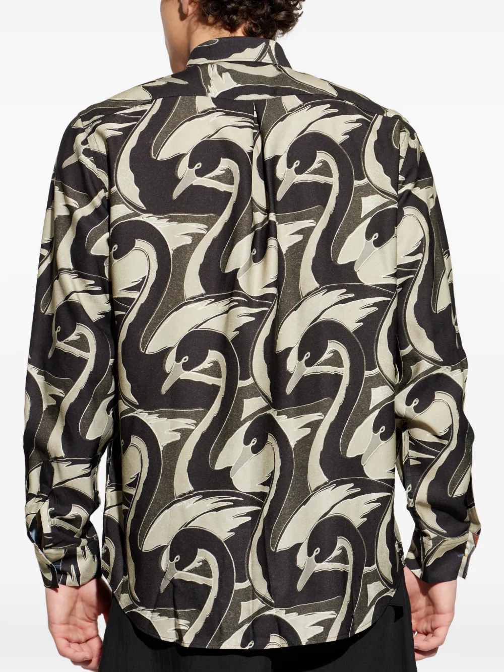 Paul Smith Overhemd met zwaanprint en lange mouwen Zwart