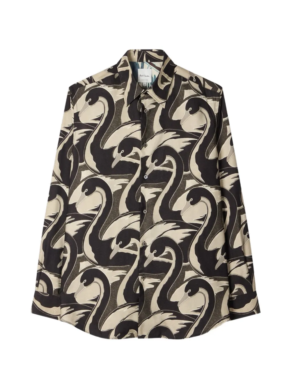 Paul Smith Overhemd met zwaanprint en lange mouwen Zwart