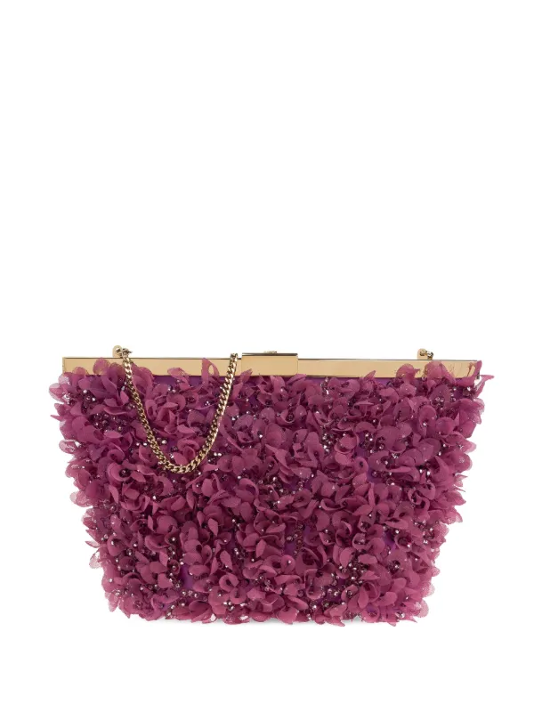 Jimmy Choo Ganache Chain-strap Clutch Bag in Purple