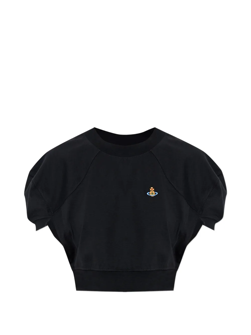 Vivienne Westwood puff-sleeve cropped top - Schwarz