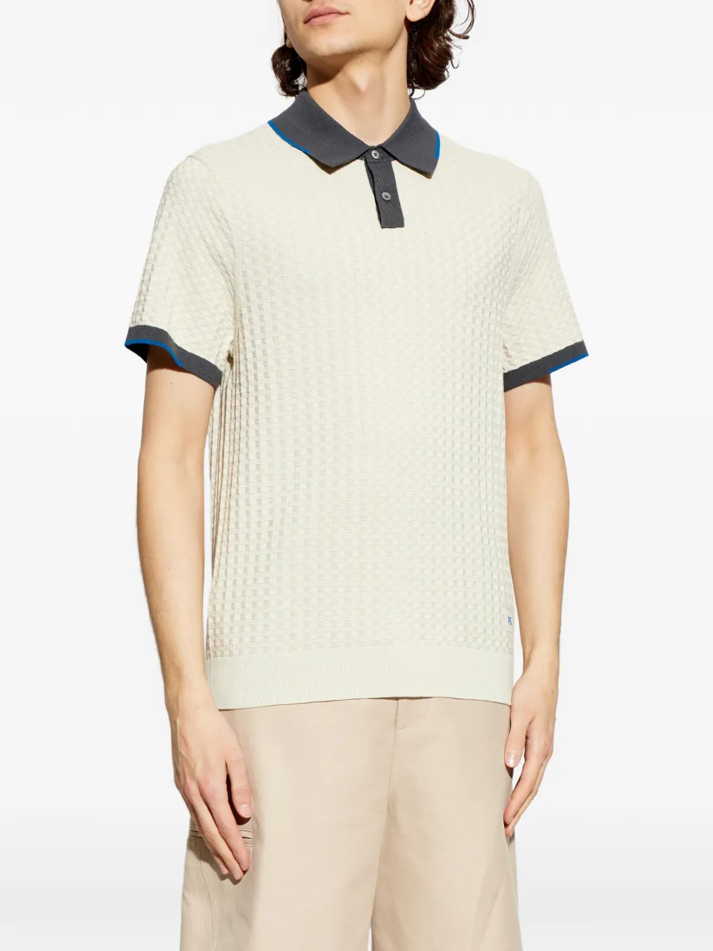  Ps Paul Smith Textured Polo Shirt - Neutrals 