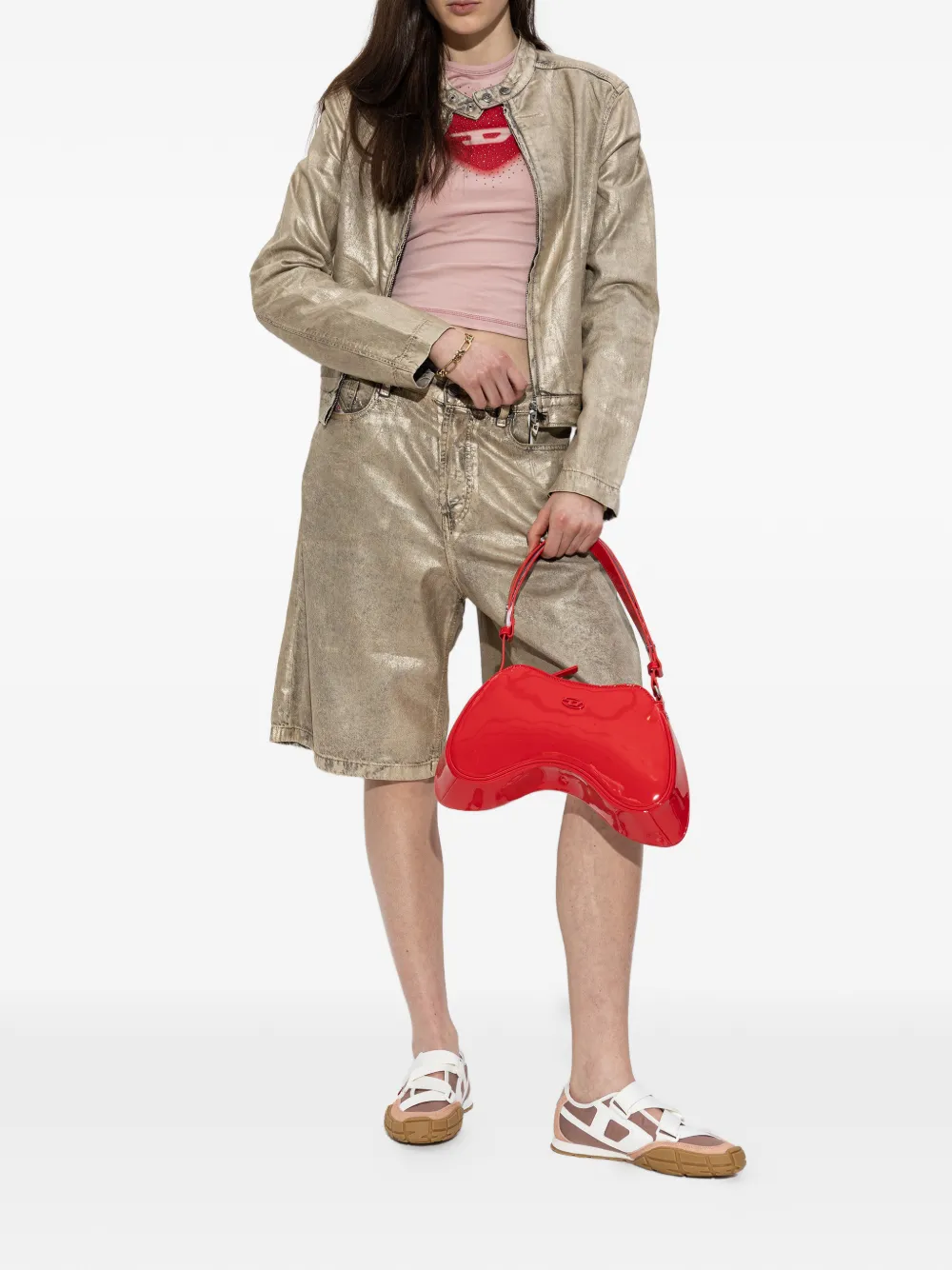 Diesel Sneakers met bandje Bruin