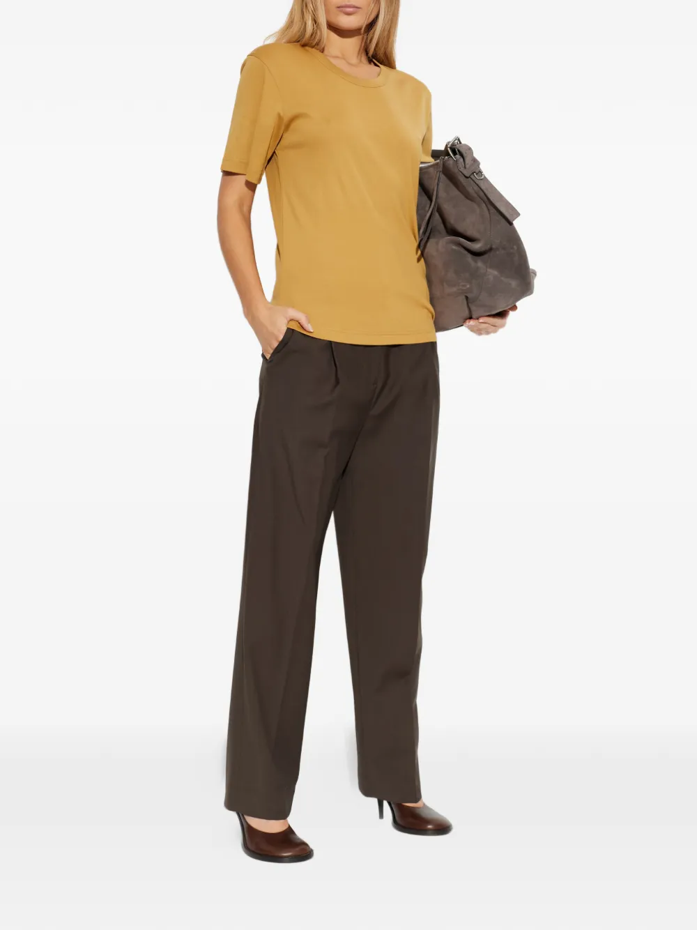  Lemaire Round-neck Short-sleeve T-shirt - Yellow 