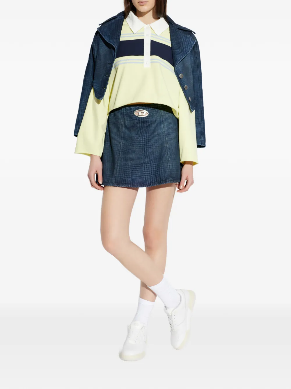 RE/DONE striped polo top - Geel