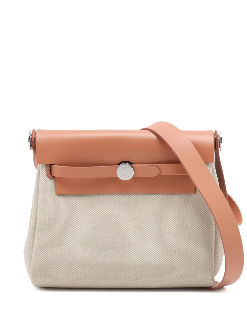 Hermès Pre-Owned 2025 Military Toile and Vache Hunter Herbag Zip 20 crossbody bag - Marrone