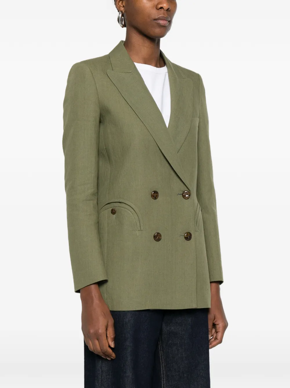  Blazé Milano Midday Double-breasted Pocket Blazer - Green 