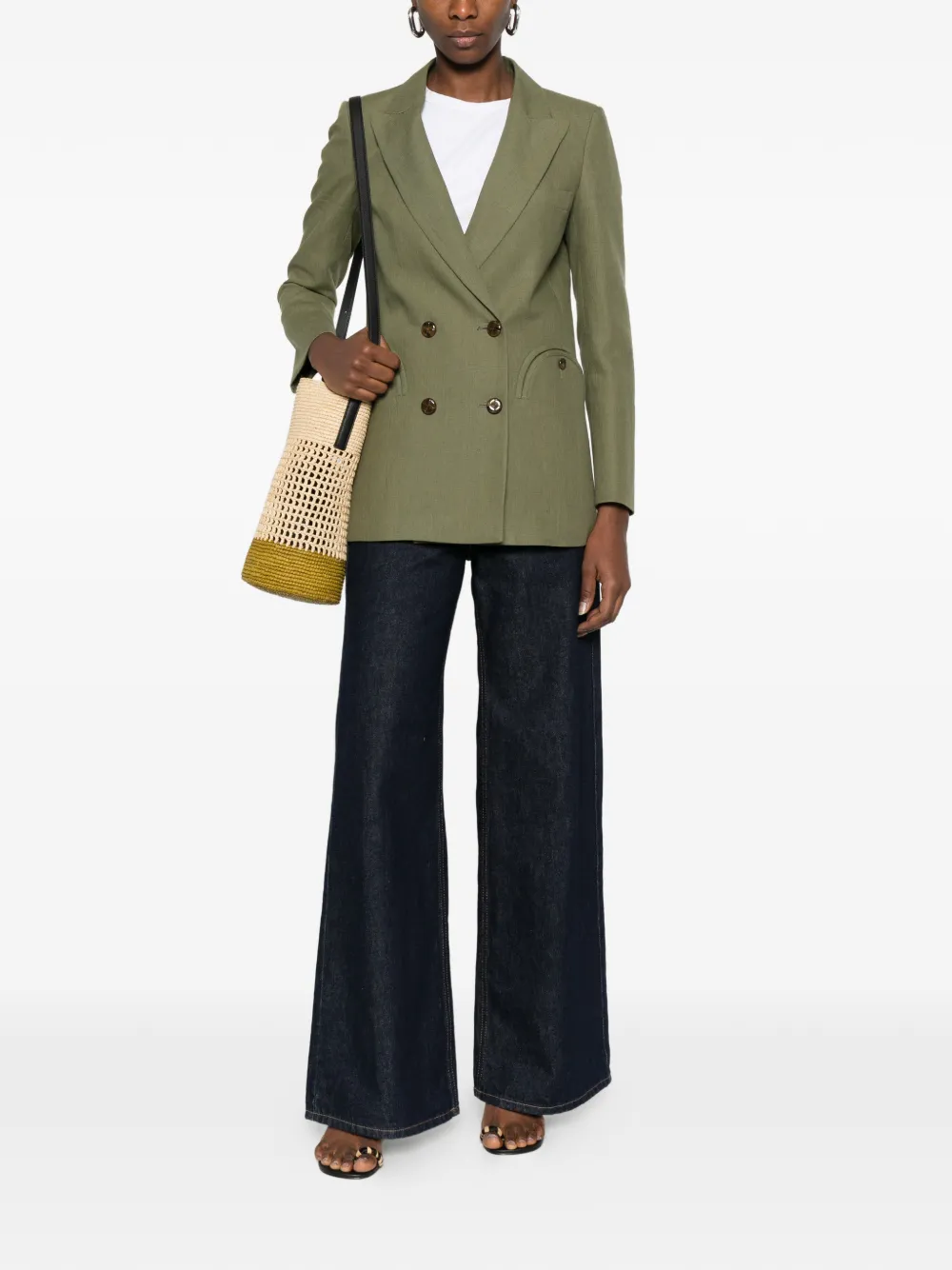  Blazé Milano Midday Double-breasted Pocket Blazer - Green 