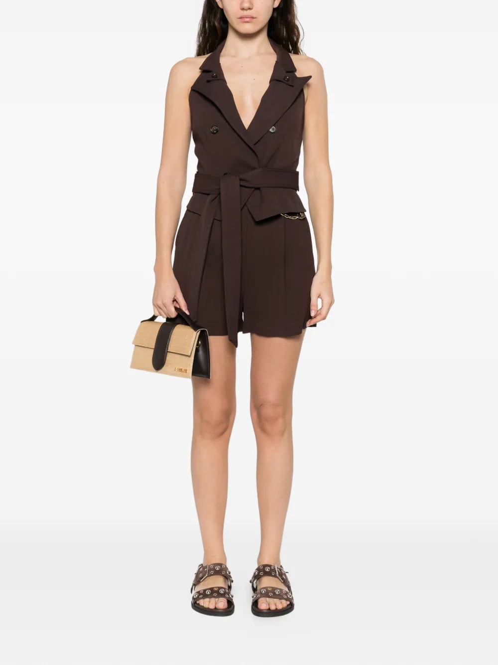 Elisabetta Franchi chain-detail pleated shorts - Bruin