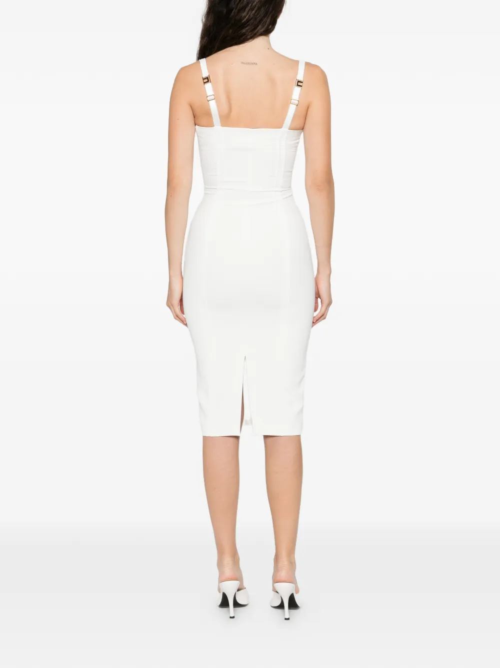 Elisabetta Franchi Midi-jurk met bandje Wit