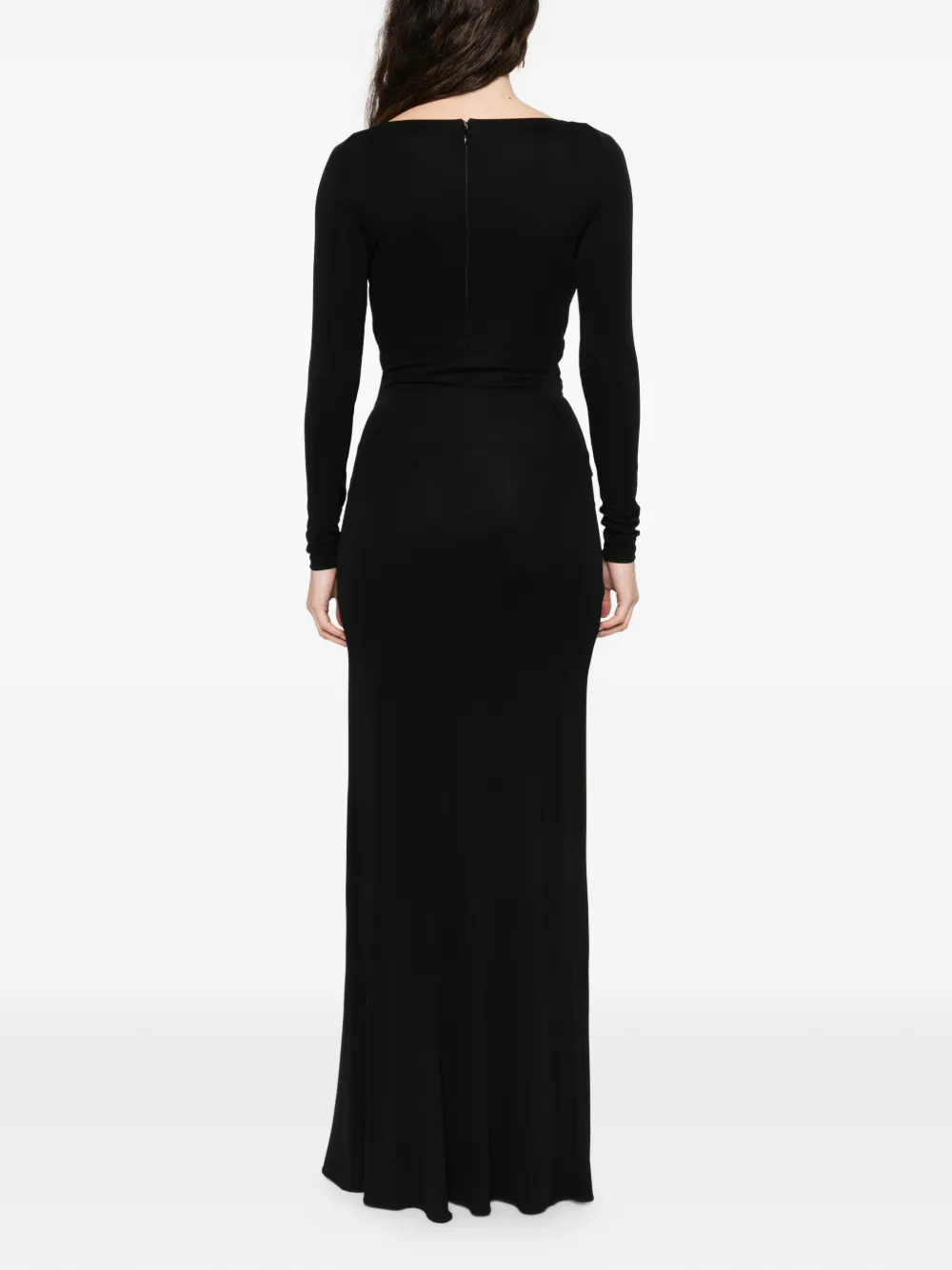 Gold-Tone Brooch Maxi Dress