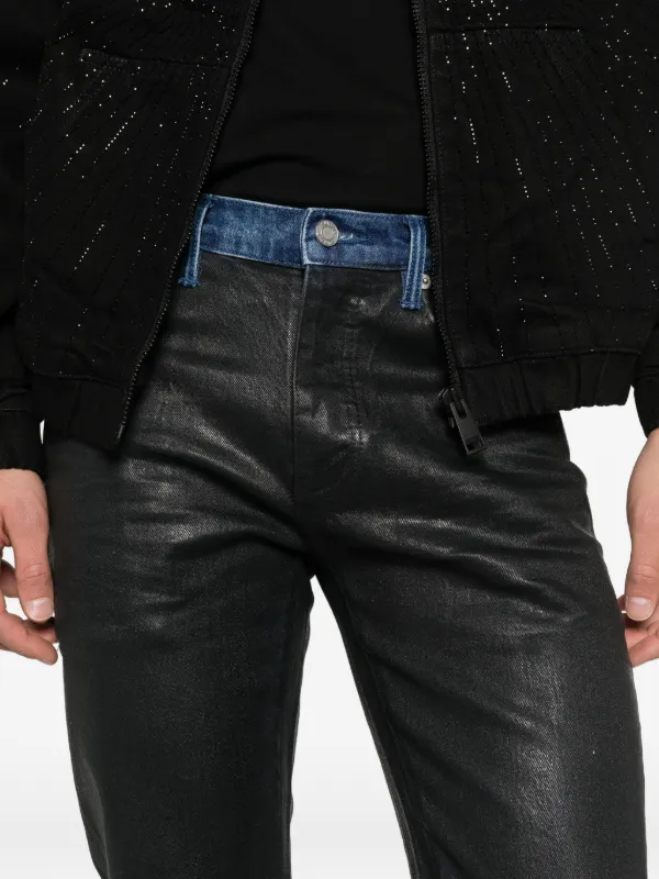 Purple Brand P001 Coated Indigo Pants | Black | FARFETCH