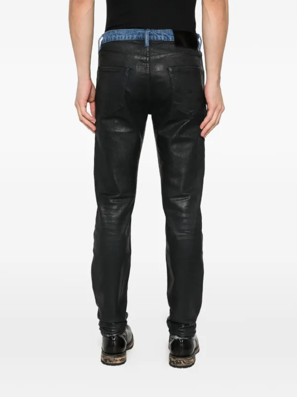 Purple Brand P001 Coated Skinny Jeans | Black | FARFETCH