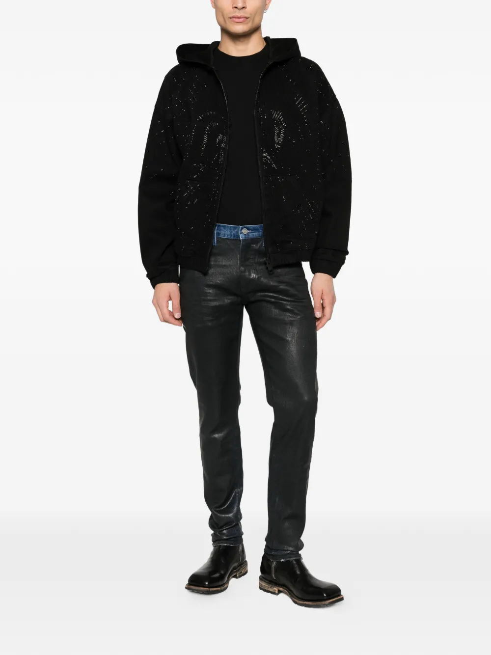 Purple Brand P001 coated skinny jeans - Zwart