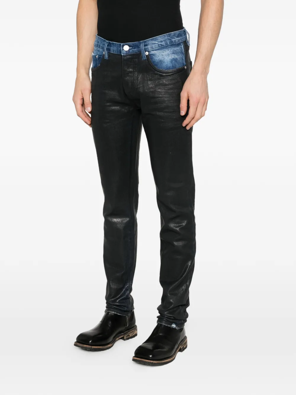 Purple Brand P001 gecoate indigo broek Zwart