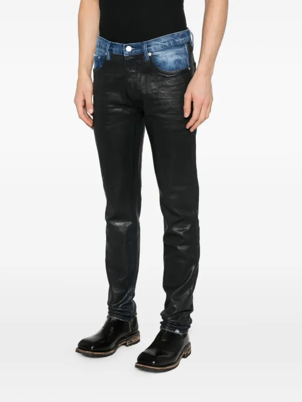 Purple Brand P001 Coated Skinny Jeans | Black | FARFETCH