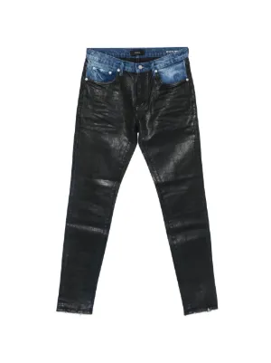 Purple Brand P001 Reflective Paint Repair Skinny Jeans | Black