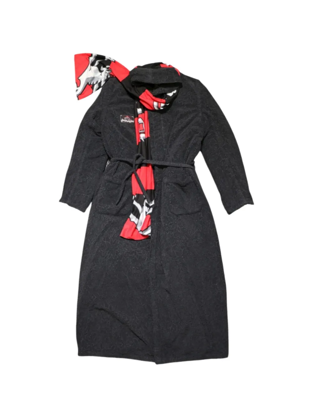 Prototypes Textured Belted Coat In Black