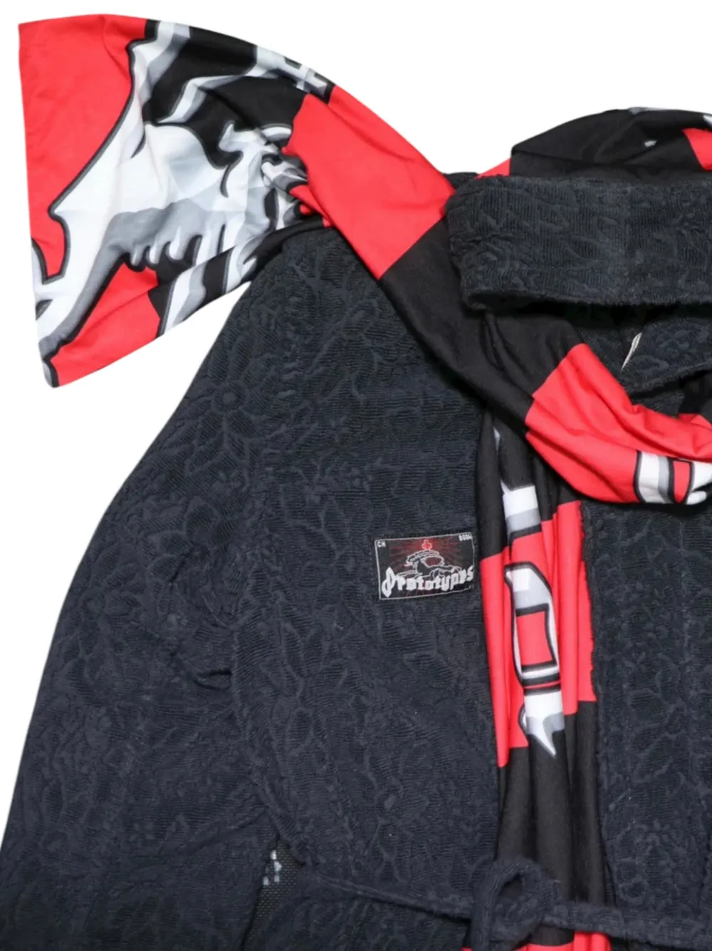 Prototypes Textured Belted Coat In Black