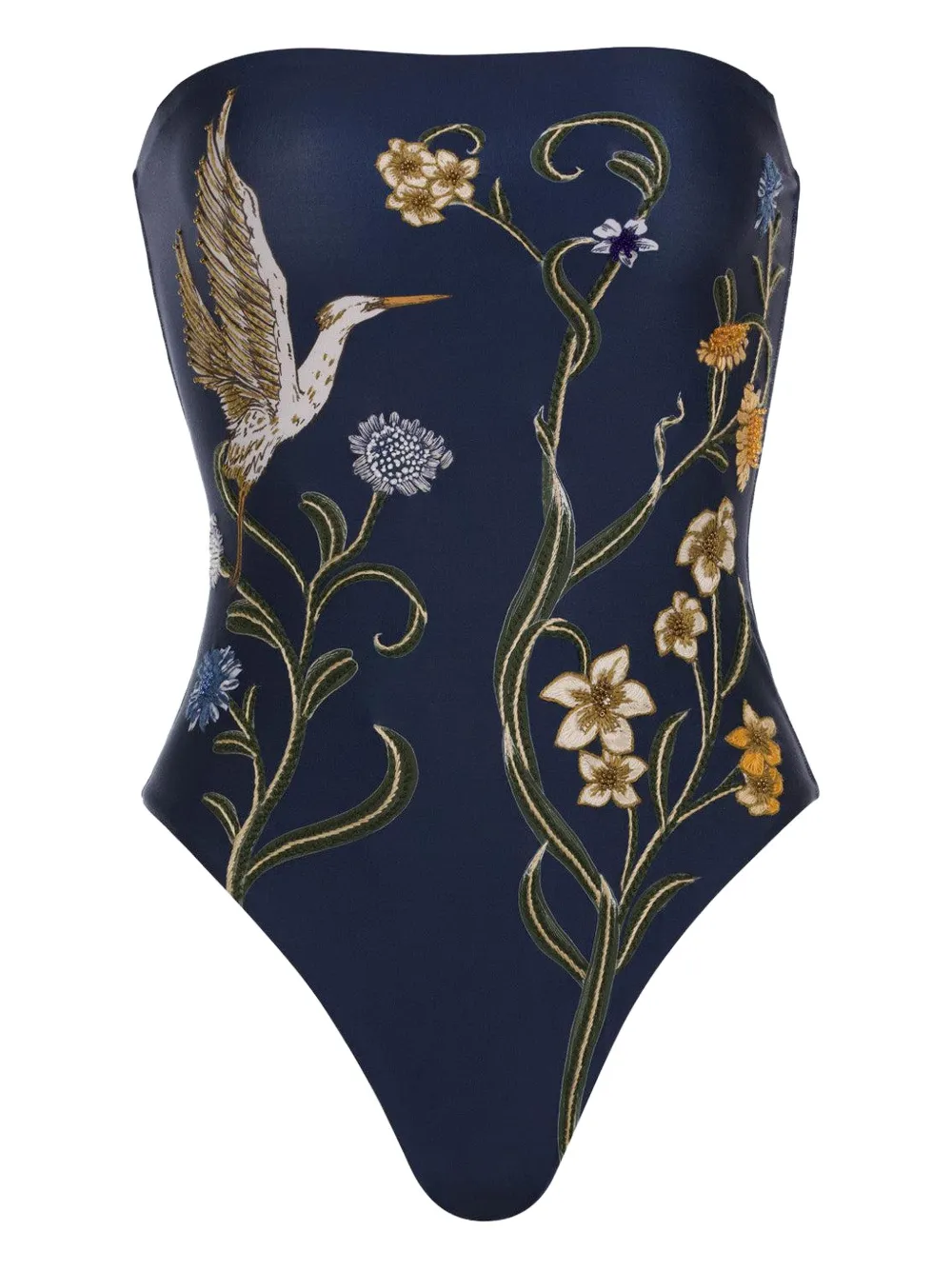 Agua By Agua Bendita bird floral one piece - Blu
