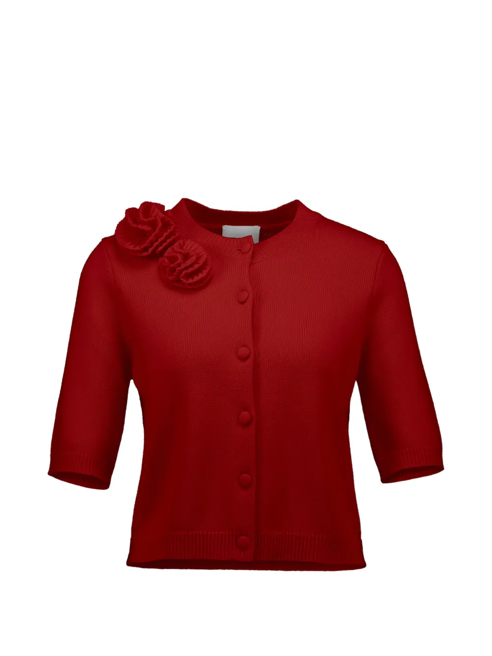 Allude floral-detail cardigan - Rosso